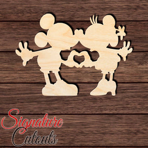 Mouse Love 001 Shape Cutout in Wood, Acrylic or Acrylic Mirror Craft Shapes & Bases Signature Cutouts