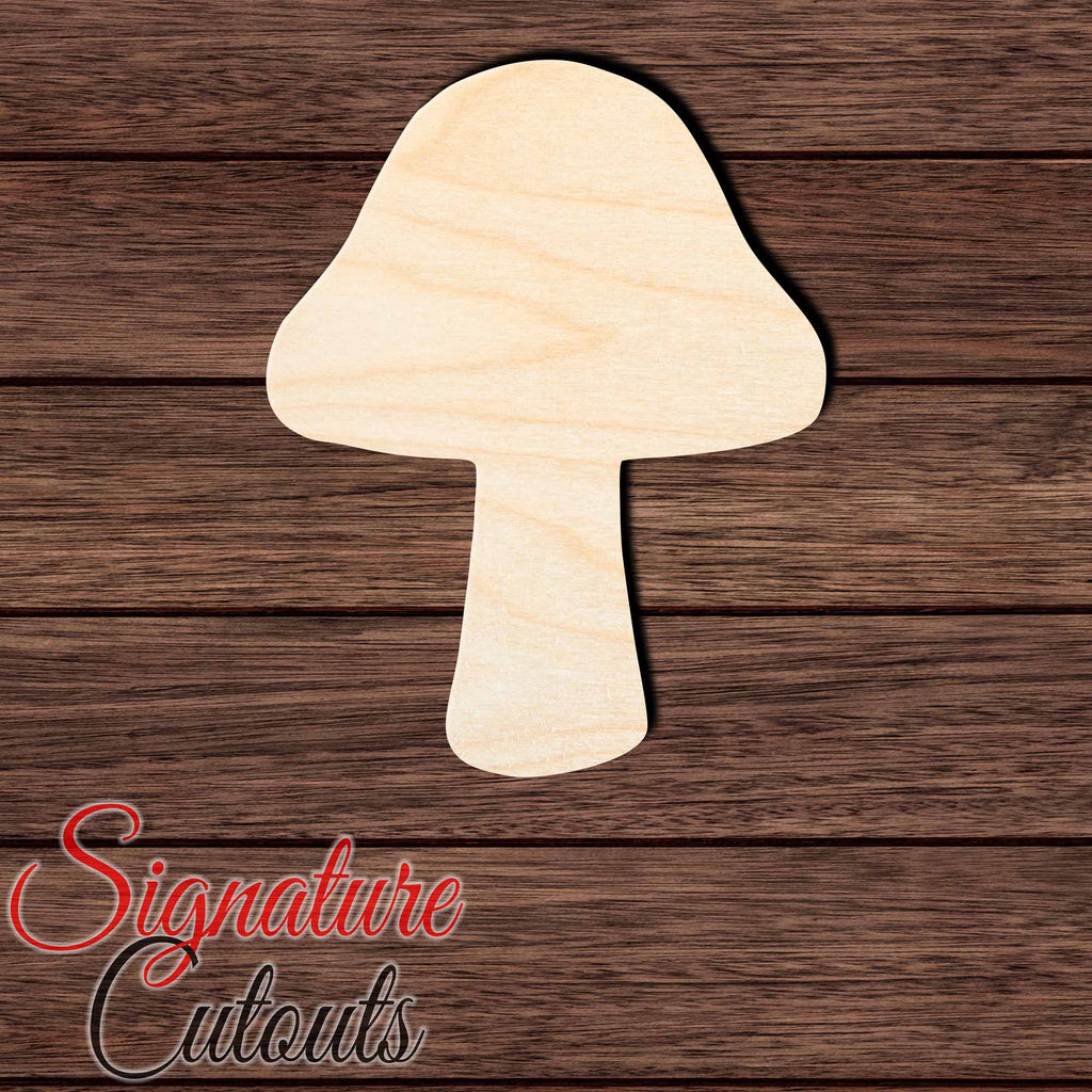 Mushroom 012 Shape Cutout in Wood, Acrylic or Acrylic Mirror Craft Shapes & Bases Signature Cutouts