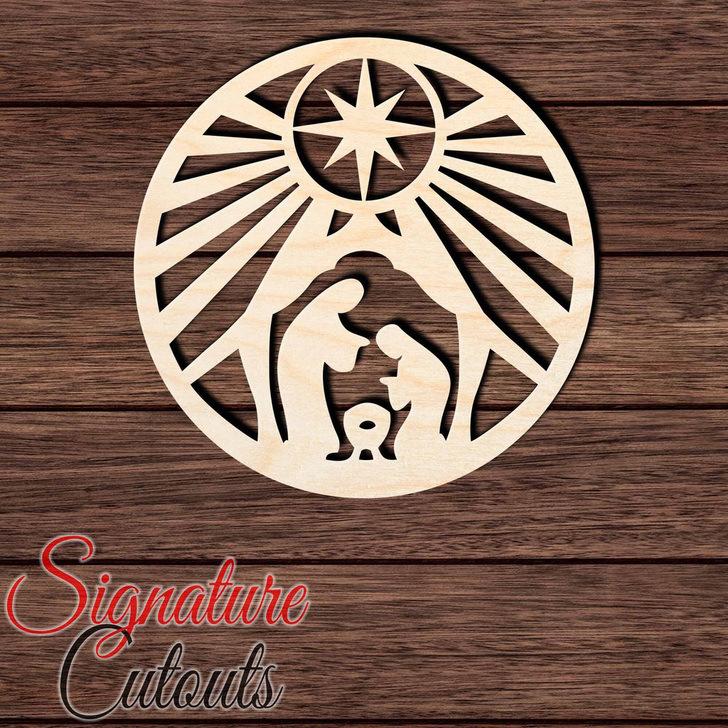Nativity Scene 002 Shape Cutout in Wood Craft Shapes & Bases Signature Cutouts