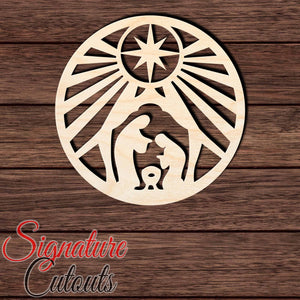 Nativity Scene 002 Shape Cutout in Wood Craft Shapes & Bases Signature Cutouts
