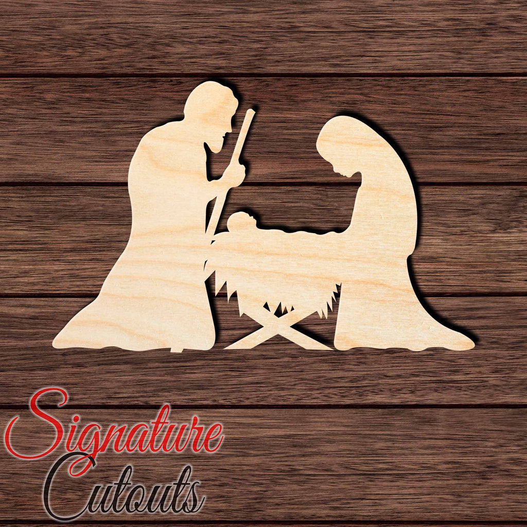 Nativity Scene 003 Shape Cutout in Wood Craft Shapes & Bases Signature Cutouts