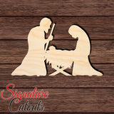 Nativity Scene 003 Shape Cutout in Wood Craft Shapes & Bases Signature Cutouts