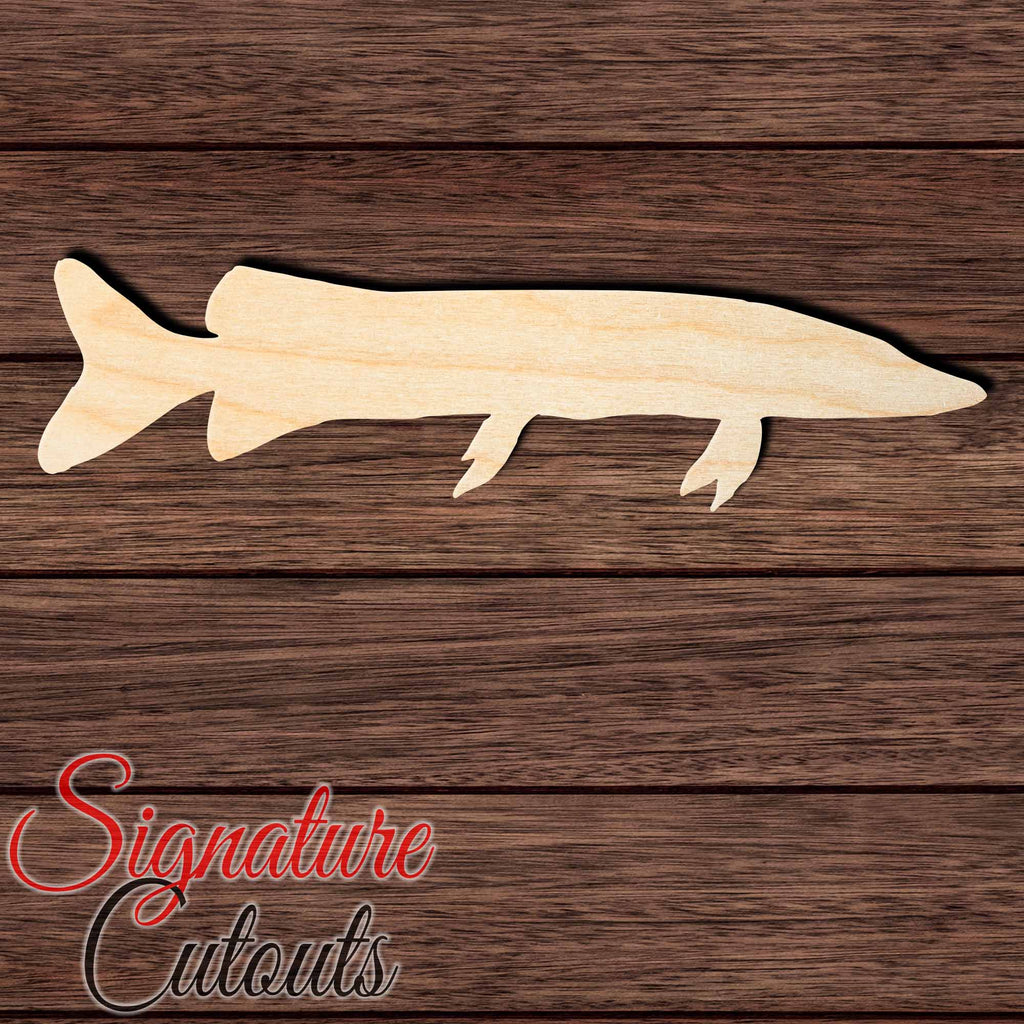 Northern Pike 002 Shape Cutout in Wood, Acrylic or Acrylic Mirror Craft Shapes & Bases Signature Cutouts