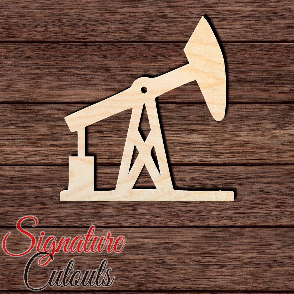 Oil Well Pump 001 Shape Cutout in Wood, Acrylic or Acrylic Mirror Craft Shapes & Bases Signature Cutouts