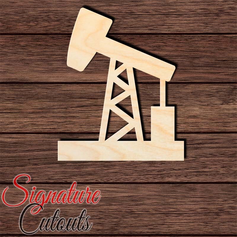 Oil Well Pump 002 Shape Cutout in Wood, Acrylic or Acrylic Mirror Craft Shapes & Bases Signature Cutouts