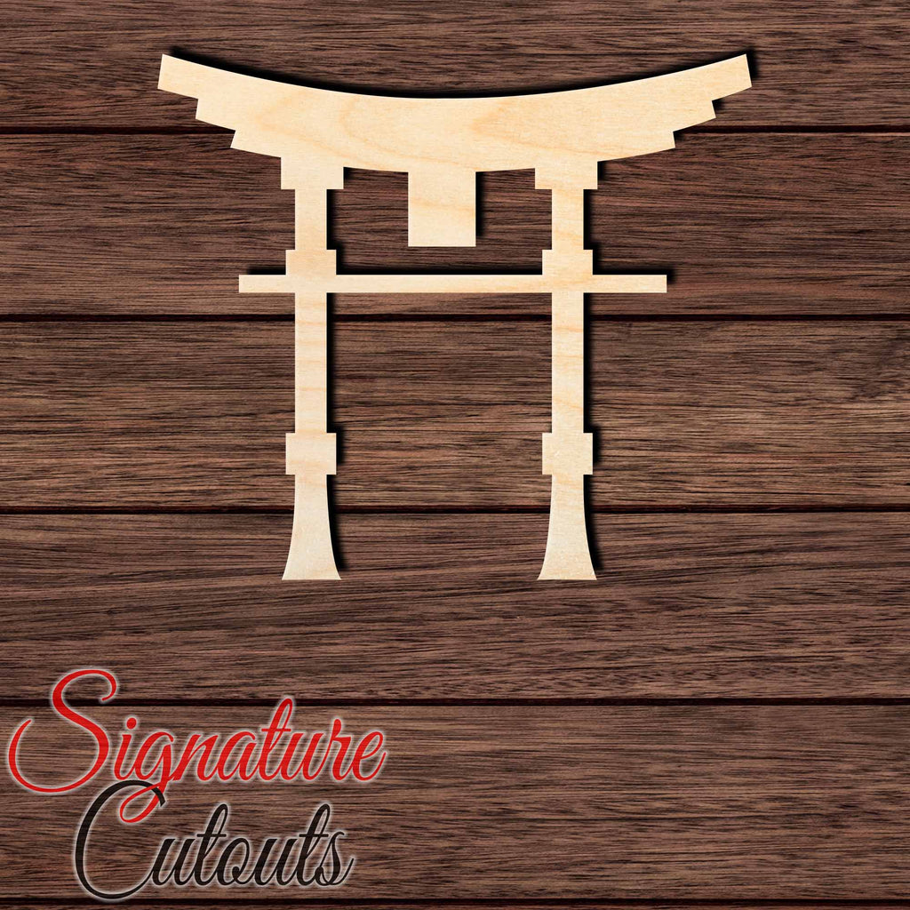Oriental Gate 001 Shape Cutout in Wood, Acrylic or Acrylic Mirror Craft Shapes & Bases Signature Cutouts