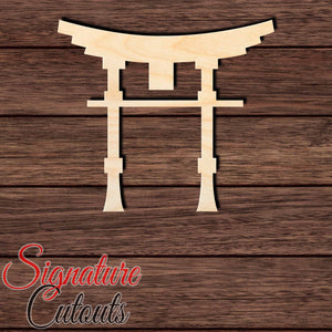 Oriental Gate 001 Shape Cutout in Wood, Acrylic or Acrylic Mirror Craft Shapes & Bases Signature Cutouts