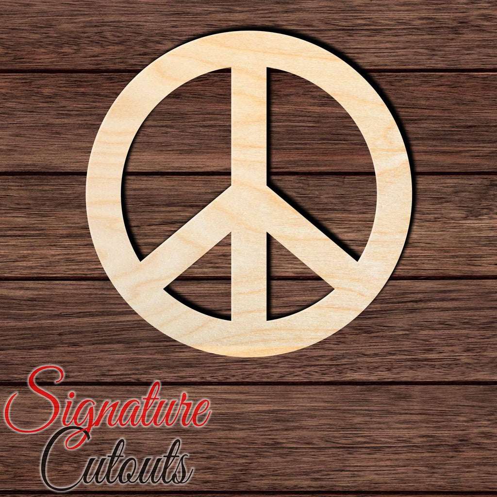 Peace Sign 001 Round Shape Cutout in Wood, Acrylic or Acrylic Mirror - Signature Cutouts