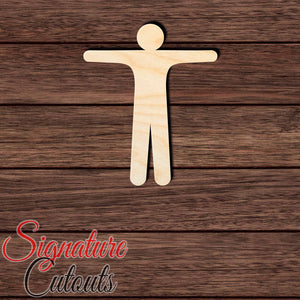 Person Figure 010 Shape Cutout in Wood, Acrylic or Acrylic Mirror Craft Shapes & Bases Signature Cutouts