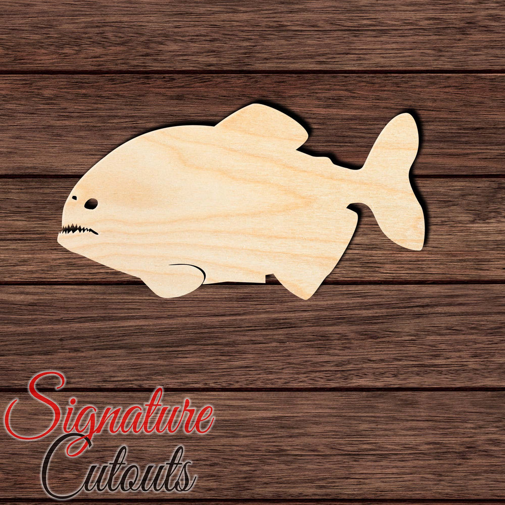 Piranha 003 Shape Cutout in Wood, Acrylic or Acrylic Mirror - Signature Cutouts