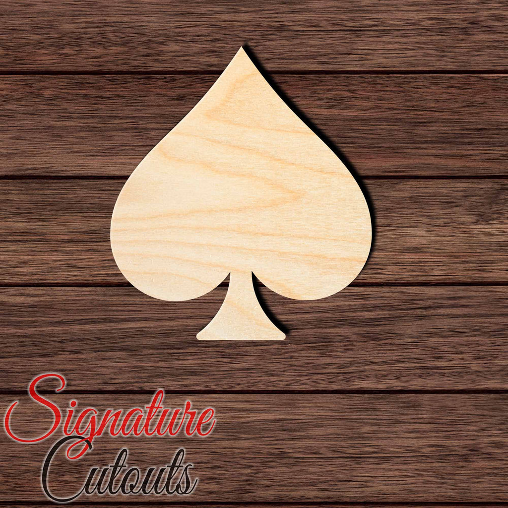 Playing Card Spade Shape Cutout in Wood, Acrylic or Acrylic Mirror Craft Shapes & Bases Signature Cutouts