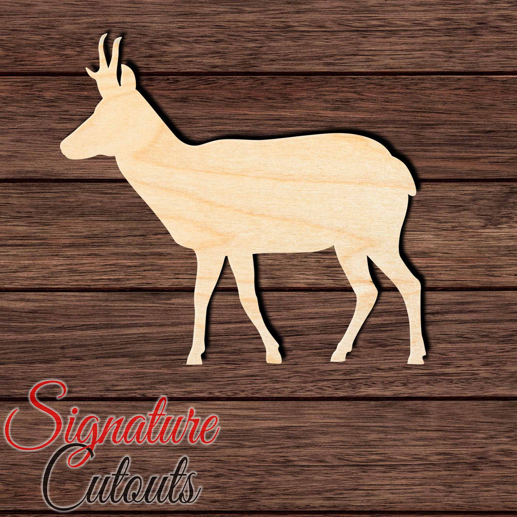 Pronghorn 002 Shape Cutout in Wood, Acrylic or Acrylic Mirror Craft Shapes & Bases Signature Cutouts