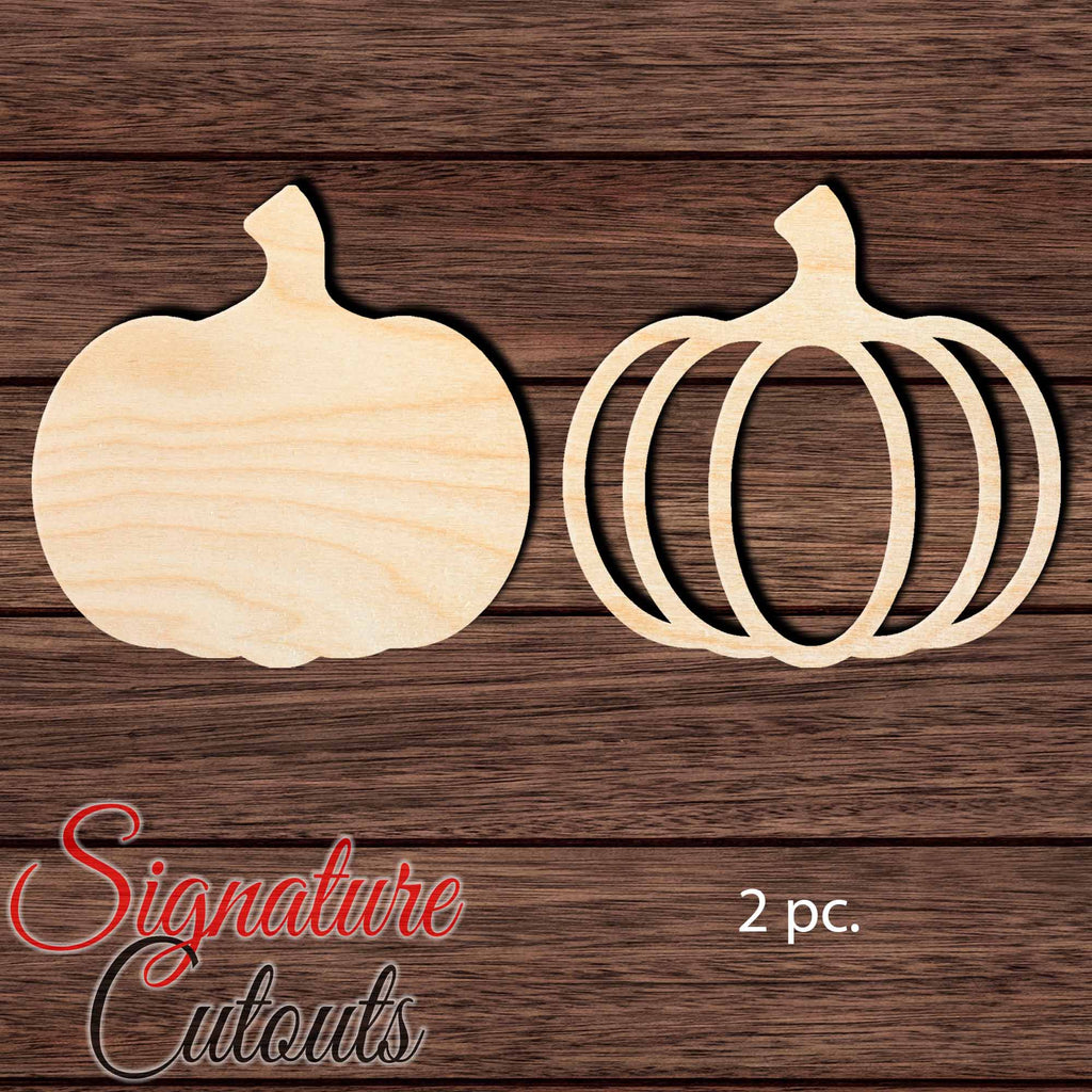 Pumpkin 005 (2 pc.) Shape Cutout in Wood, Acrylic or Acrylic Mirror Craft Shapes & Bases Signature Cutouts