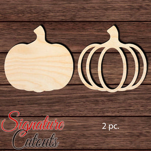 Pumpkin 005 (2 pc.) Shape Cutout in Wood, Acrylic or Acrylic Mirror Craft Shapes & Bases Signature Cutouts