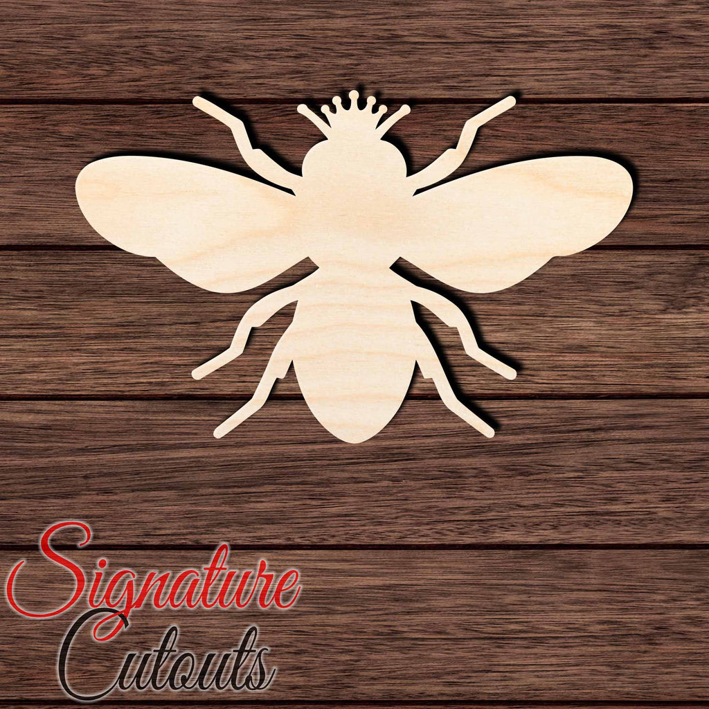 Queen Bee 001 Solid Shape Cutout in Wood, Acrylic or Acrylic Mirror - Signature Cutouts