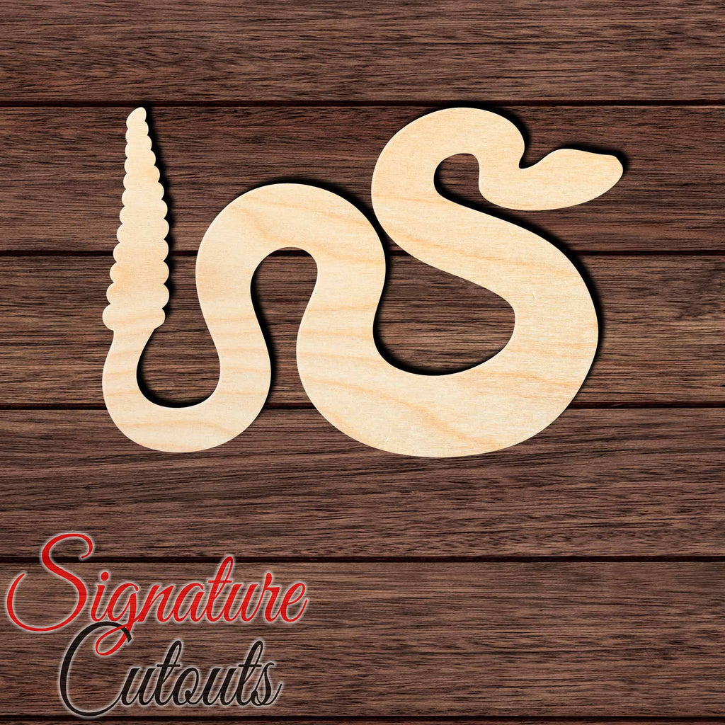 Rattlesnake 001 Shape Cutout in Wood, Acrylic or Acrylic Mirror - Signature Cutouts