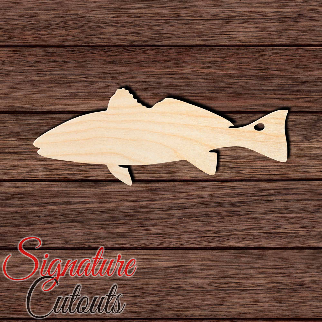 Red Drum Fish 001 Shape Cutout in Wood, Acrylic or Acrylic Mirror Craft Shapes & Bases Signature Cutouts