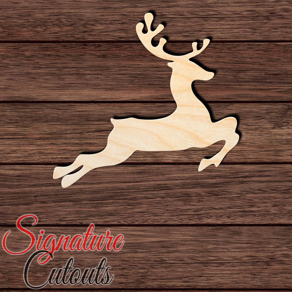Reindeer 002 Shape Cutout in Wood, Acrylic or Acrylic Mirror - Signature Cutouts