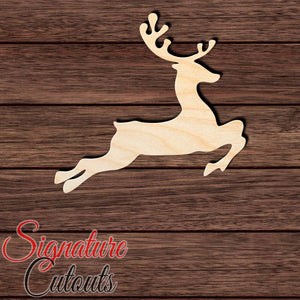 Reindeer 002 Shape Cutout in Wood, Acrylic or Acrylic Mirror - Signature Cutouts