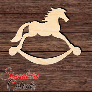 Rocking Horse 004 Shape Cutout in Wood, Acrylic or Acrylic Mirror Craft Shapes & Bases Signature Cutouts