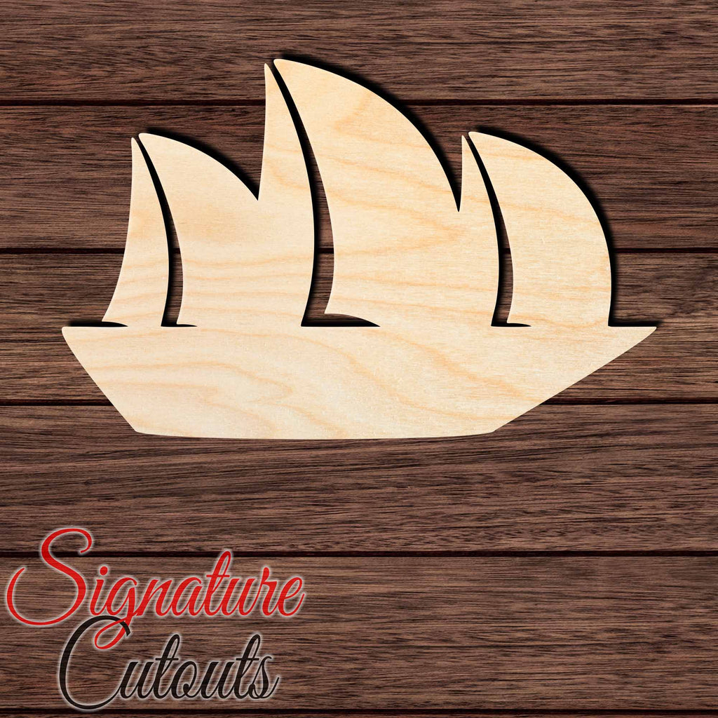 Sailboat 001 Shape Cutout in Wood, Acrylic or Acrylic Mirror - Signature Cutouts