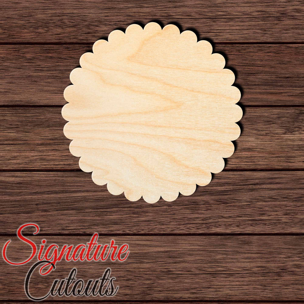 Scalloped Circle 001 Shape Cutout in Wood, Acrylic or Acrylic Mirror Craft Shapes & Bases Signature Cutouts