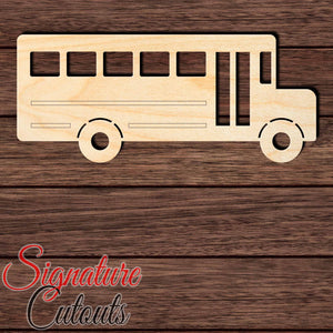 School Bus 002 Shape Cutout in Wood, Acrylic or Acrylic Mirror Craft Shapes & Bases Signature Cutouts