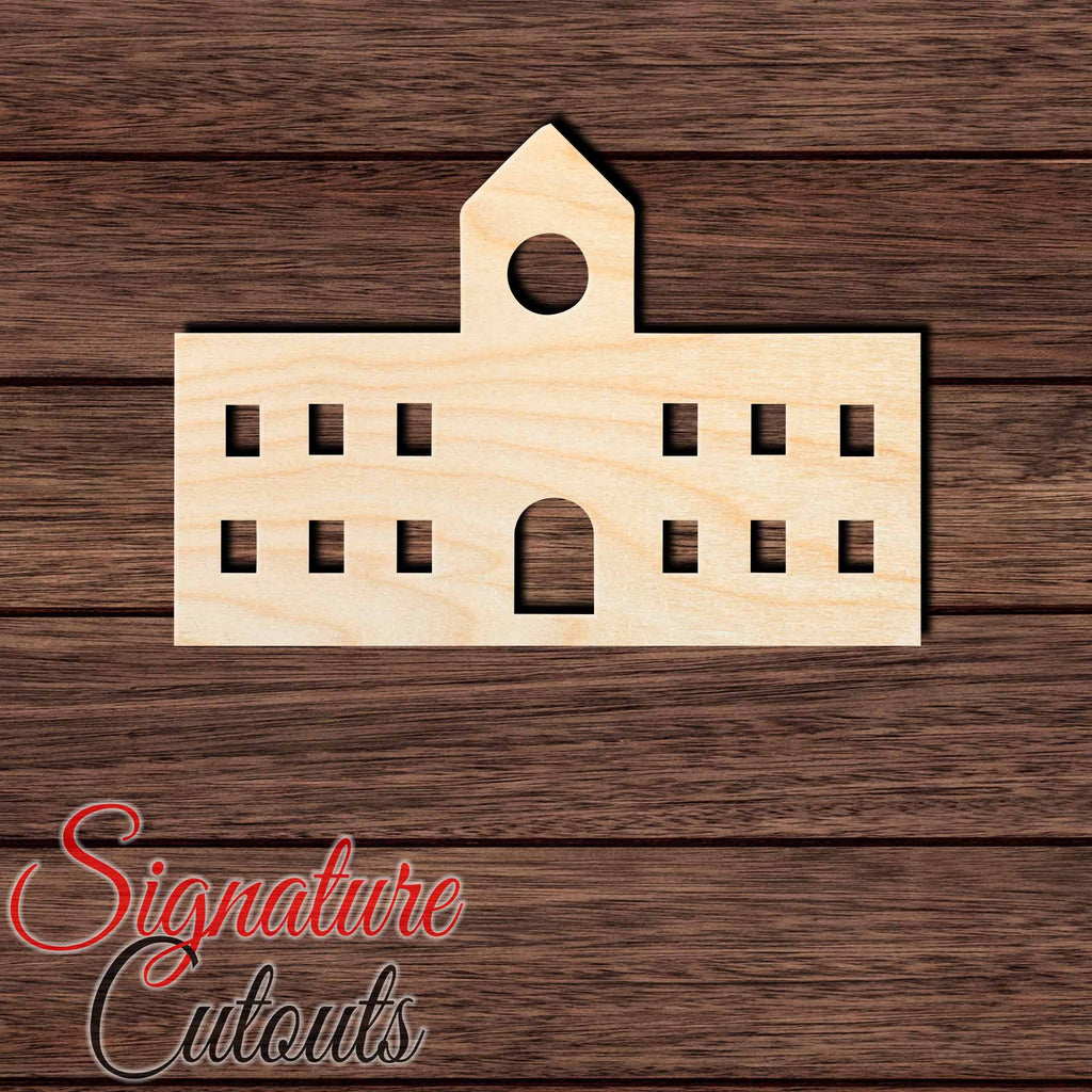 School House 002 Shape Cutout in Wood, Acrylic or Acrylic Mirror - Signature Cutouts