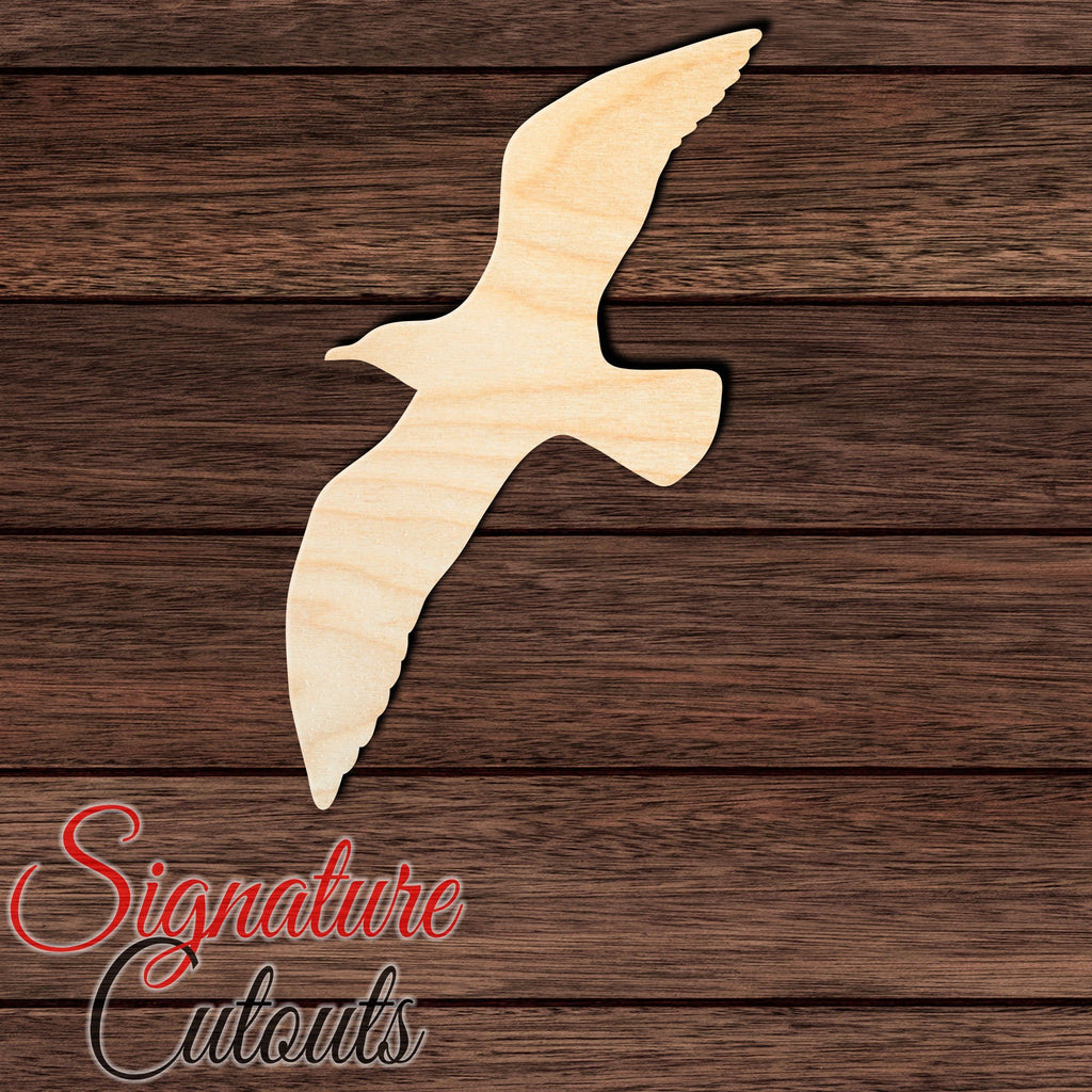 Seagull 004 Shape Cutout in Wood, Acrylic or Acrylic Mirror - Signature Cutouts