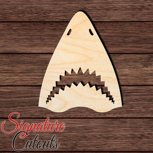 Shark Head 001 Shape Cutout in Wood, Acrylic or Acrylic Mirror Craft Shapes & Bases Signature Cutouts 3 inches Wood (3/16 in. thick birch plywood)
