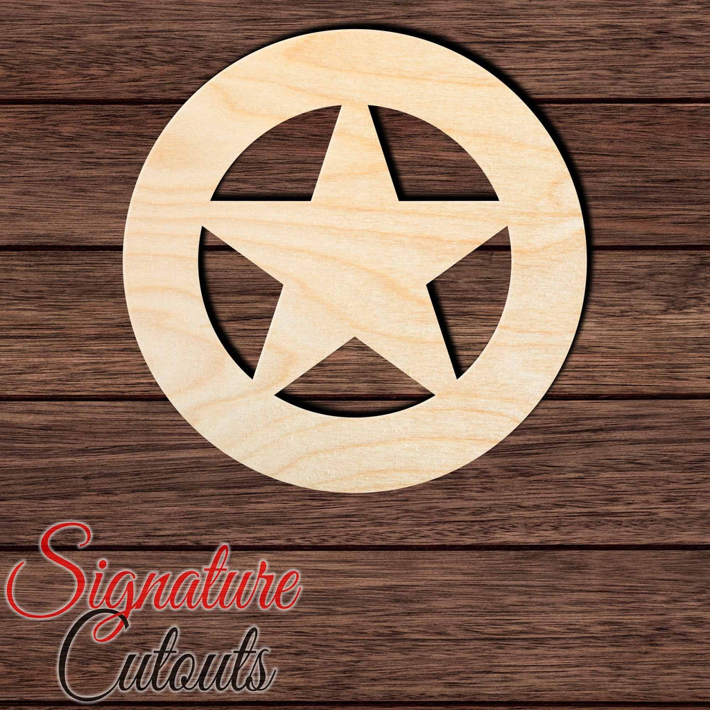 Sheriff Badge 001 Shape Cutout in Wood, Acrylic or Acrylic Mirror - Signature Cutouts