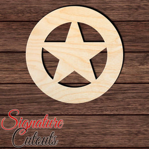 Sheriff Badge 001 Shape Cutout in Wood, Acrylic or Acrylic Mirror - Signature Cutouts