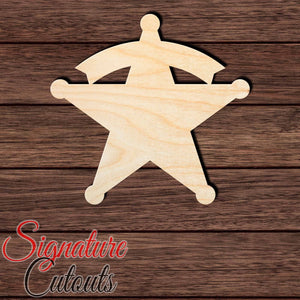Sheriff Badge 002 Shape Cutout in Wood, Acrylic or Acrylic Mirror - Signature Cutouts