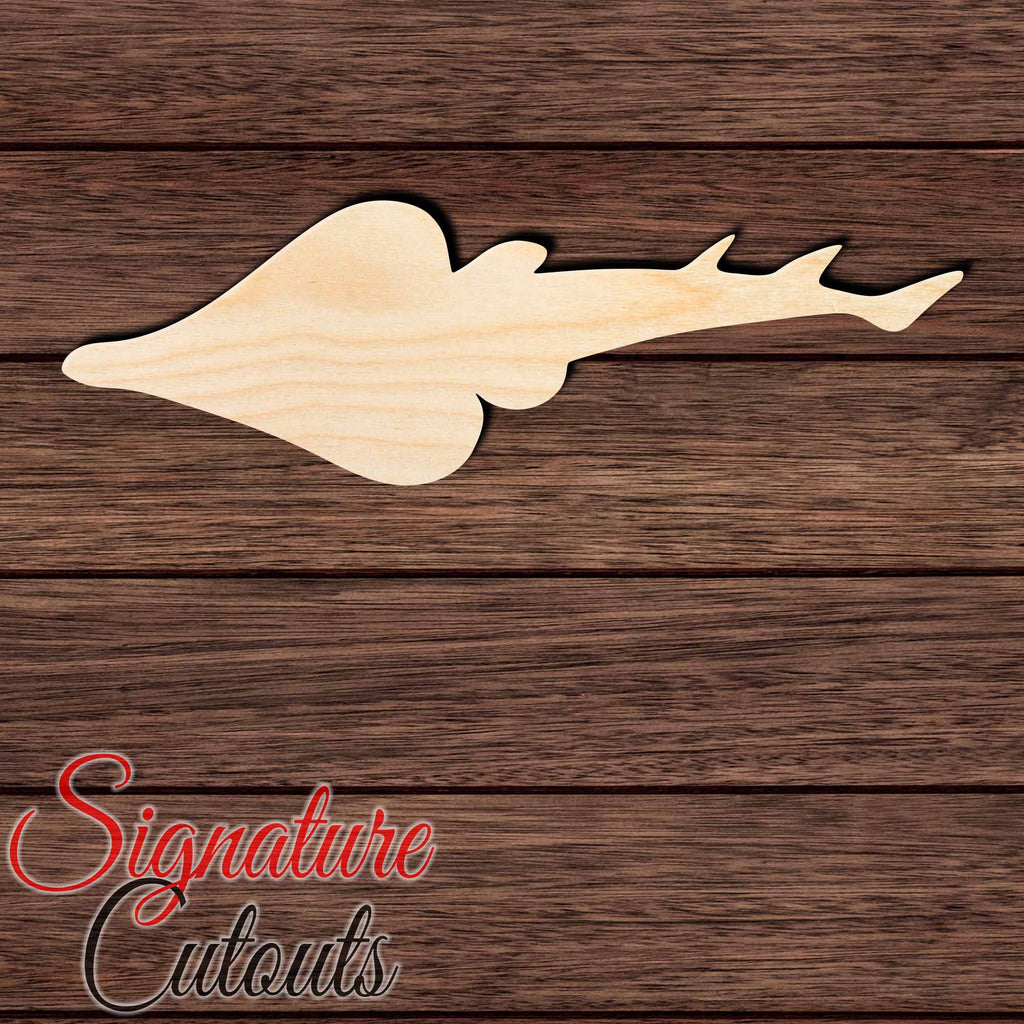 Shovelnose Ray Shape Cutout in Wood, Acrylic or Acrylic Mirror Craft Shapes & Bases Signature Cutouts