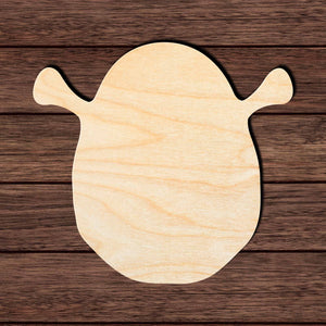 Shrek Head 001 Shape Cutout in Wood Craft Shapes & Bases Signature Cutouts