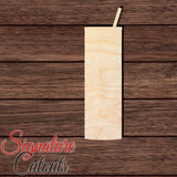 Skinny Tumbler with (straw to right) Shape Cutout