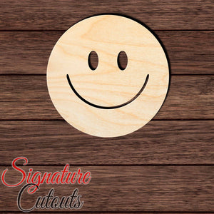 Smiley Happy Face 002 Shape Cutout in Wood, Acrylic or Acrylic Mirror Craft Shapes & Bases Signature Cutouts 3 inches Wood (3/16 in. thick birch plywood)