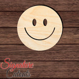 Smiley Happy Face 002 Shape Cutout in Wood, Acrylic or Acrylic Mirror Craft Shapes & Bases Signature Cutouts 3 inches Wood (3/16 in. thick birch plywood)