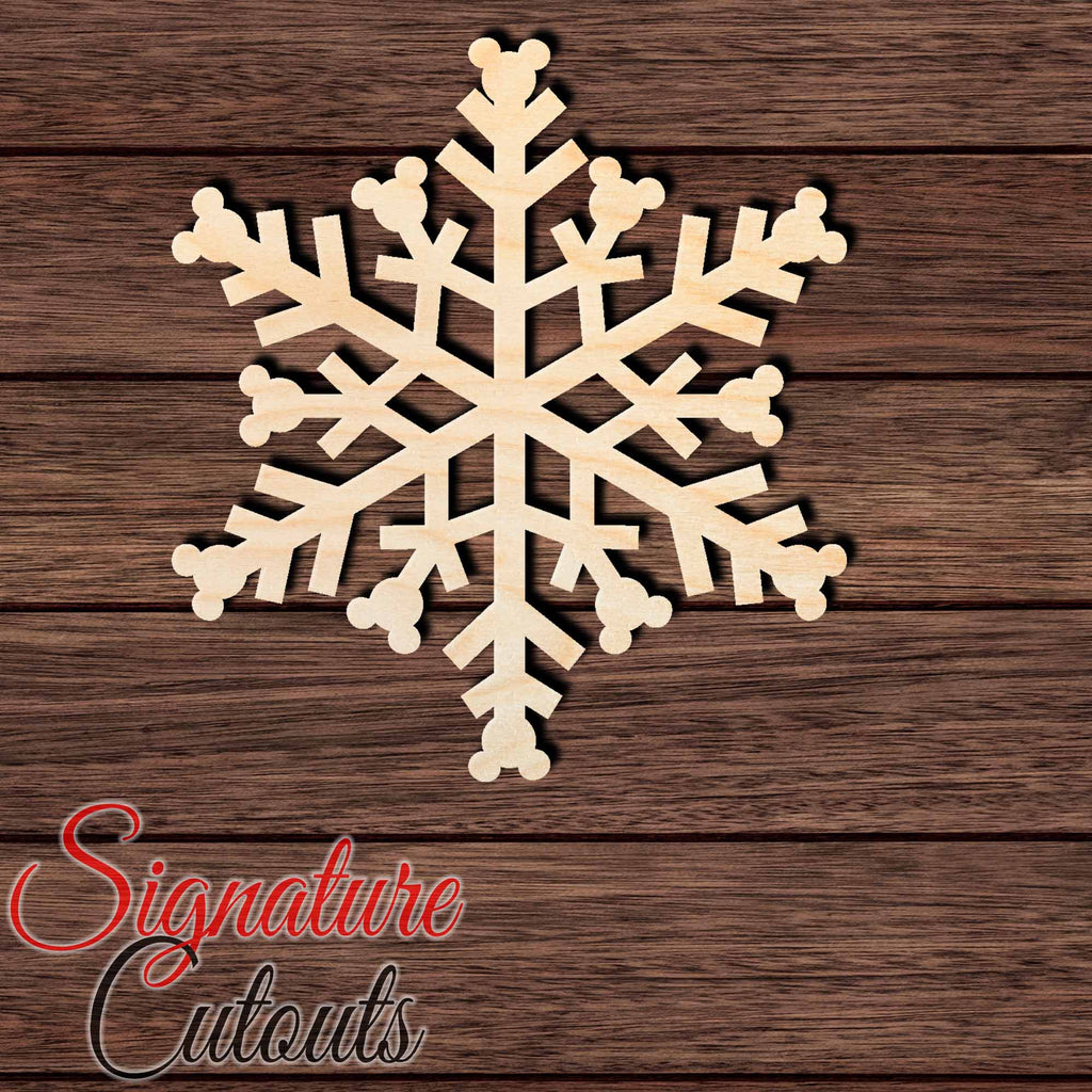 Snowflake 005 Shape Cutout in Wood, Acrylic or Acrylic Mirror Craft Shapes & Bases Signature Cutouts