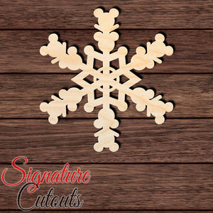 Snowflake 008 Shape Cutout in Wood, Acrylic or Acrylic Mirror Craft Shapes & Bases Signature Cutouts