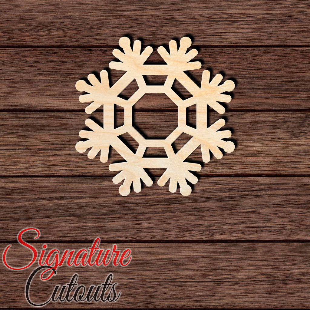 Snowflake 011 Shape Cutout in Wood, Acrylic or Acrylic Mirror Craft Shapes & Bases Signature Cutouts