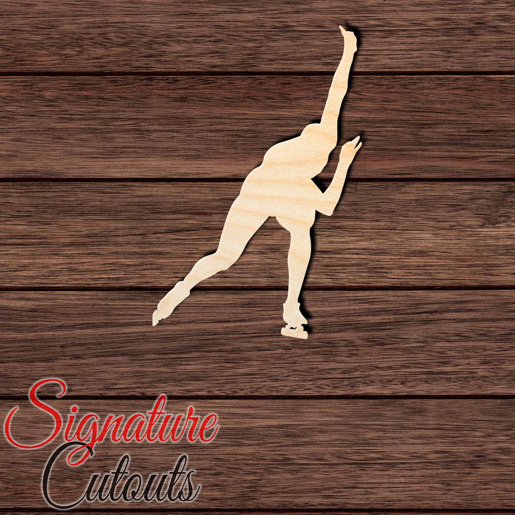 Speed Skater 001 Shape Cutout in Wood, Acrylic or Acrylic Mirror - Signature Cutouts