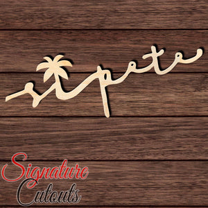 st pete with palm tree 001 Shape Cutout in Wood, Acrylic or Acrylic Mirror - Signature Cutouts