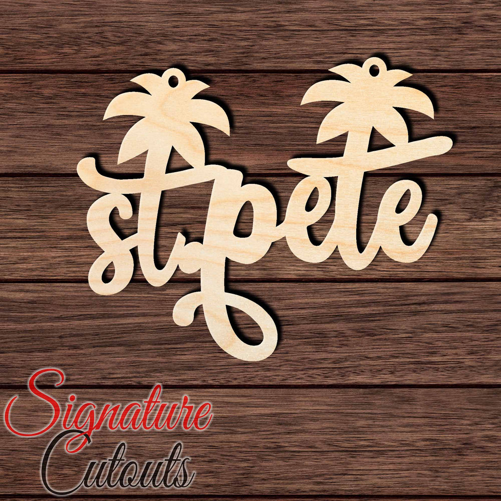 st pete with palm trees 002 Shape Cutout in Wood, Acrylic or Acrylic Mirror - Signature Cutouts