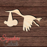 Stork with Baby 002 Shape Cutout