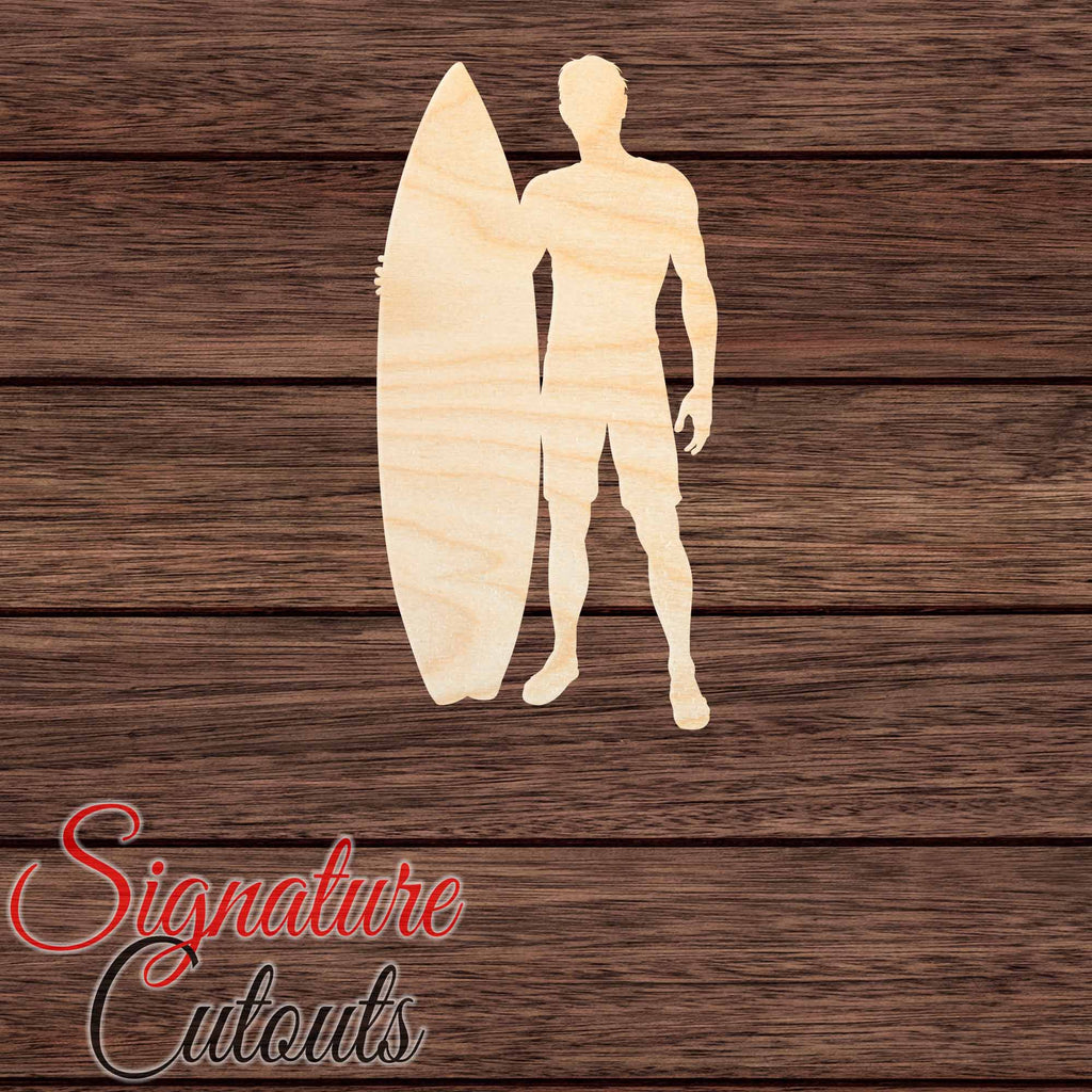 Surfer 002 Shape Cutout in Wood, Acrylic or Acrylic Mirror - Signature Cutouts