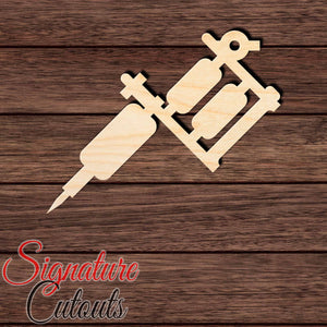 Tattoo Gun 001 Shape Cutout in Wood, Acrylic or Acrylic Mirror Craft Shapes & Bases Signature Cutouts 3 inches Wood (3/16 in. thick birch plywood)