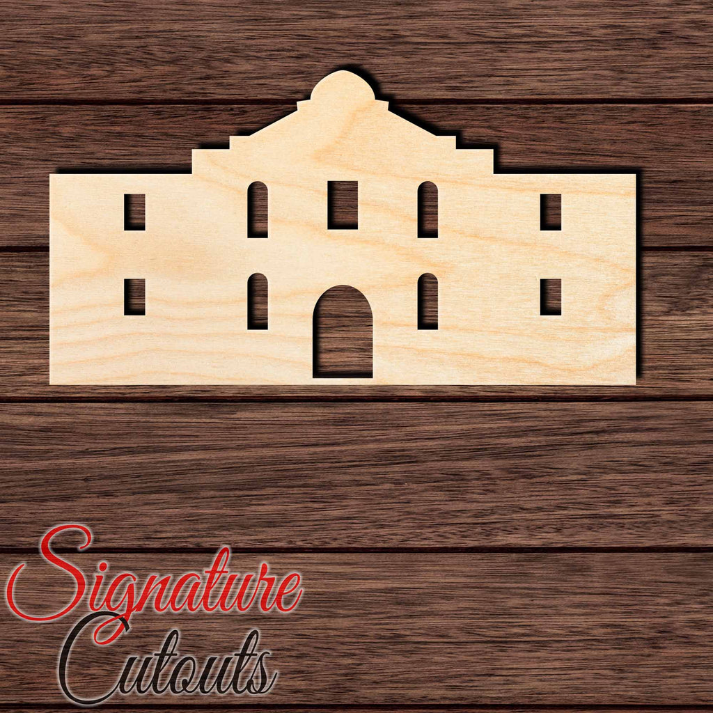 The Alamo - San Antonio Shape Cutout in Wood, Acrylic or Acrylic Mirror Craft Shapes & Bases Signature Cutouts