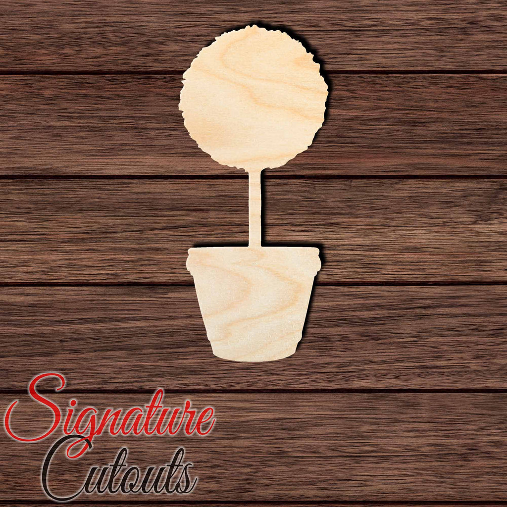 Topiary Potted Plant Shape Cutout in Wood, Acrylic or Acrylic Mirror Craft Shapes & Bases Signature Cutouts