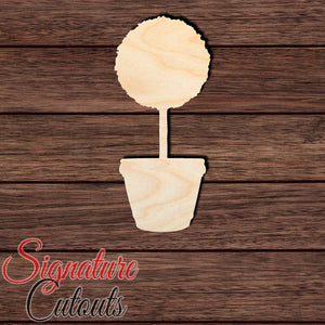 Topiary Potted Plant Shape Cutout in Wood, Acrylic or Acrylic Mirror Craft Shapes & Bases Signature Cutouts